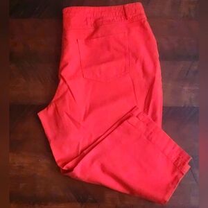 Jessica London red denim capris